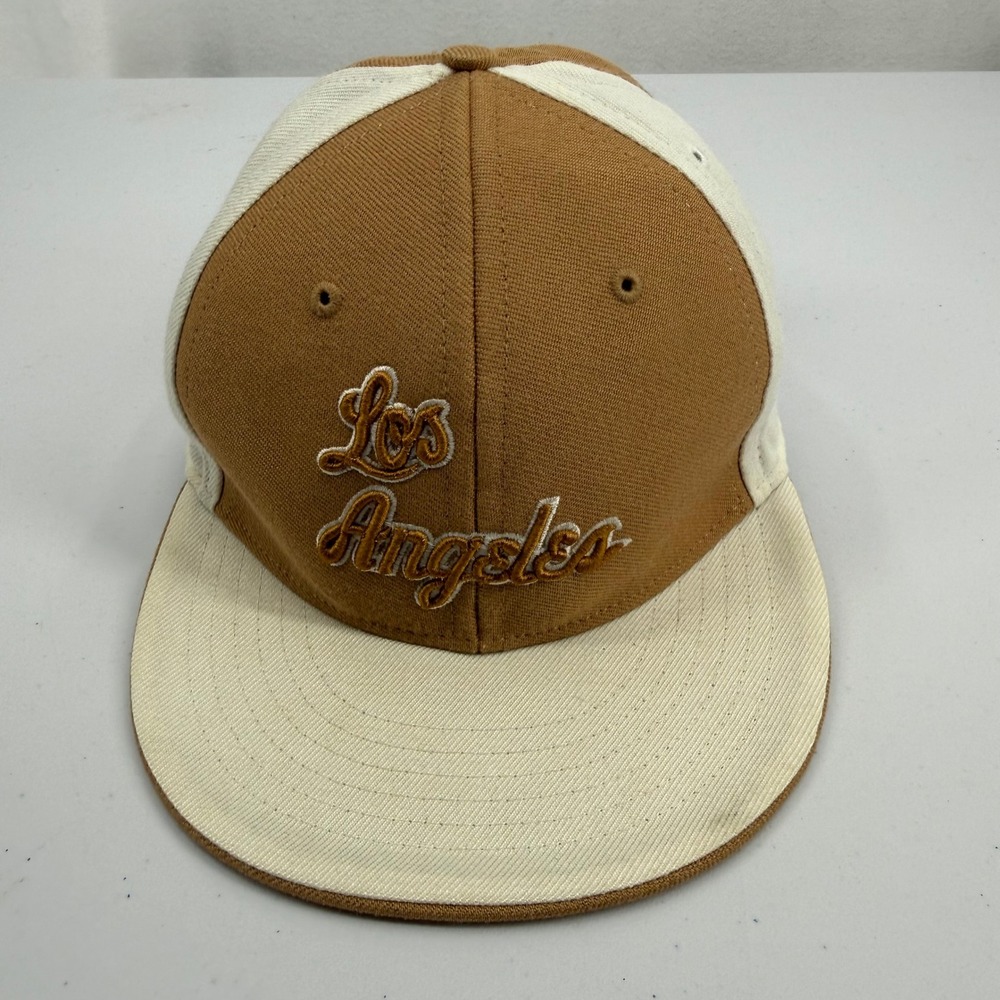 Los Angeles Hardwood Classics NBA Hat‎ Mens 7 5/8 Brown White Twins Enterprise